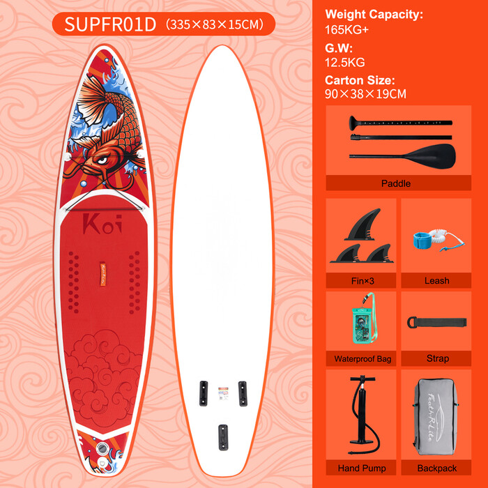 Nafukovací Surfing Paddle Board 11' - Sup Koi Pomerančový