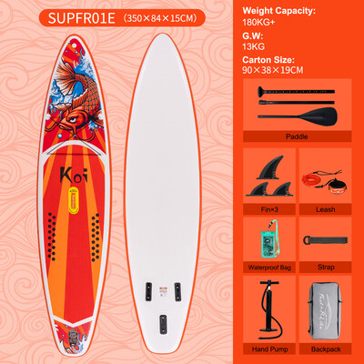 Nafukovací Surfing Paddle Board 11'6,Sup Koi Pomerančový