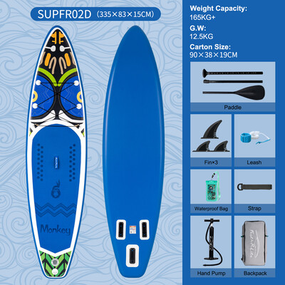 Nafukovací Surfing Paddle Board 11' – Opičí modrá