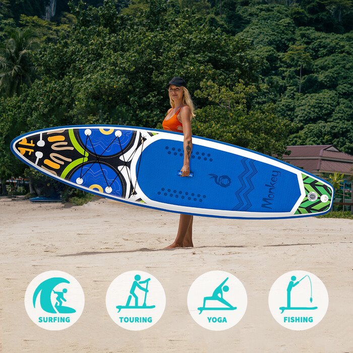 Nafukovací Surfing Paddle Board 11' – Opičí modrá