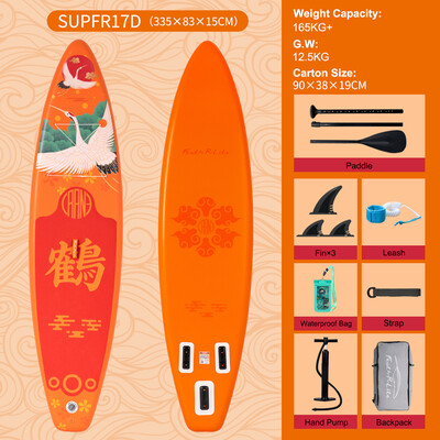 Nafukovací Surfing Paddle Board 11' – Oranžový jeřáb