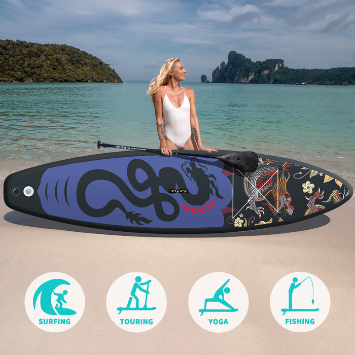 Nafukovací Surfing Paddle Board 11' – Černý drak